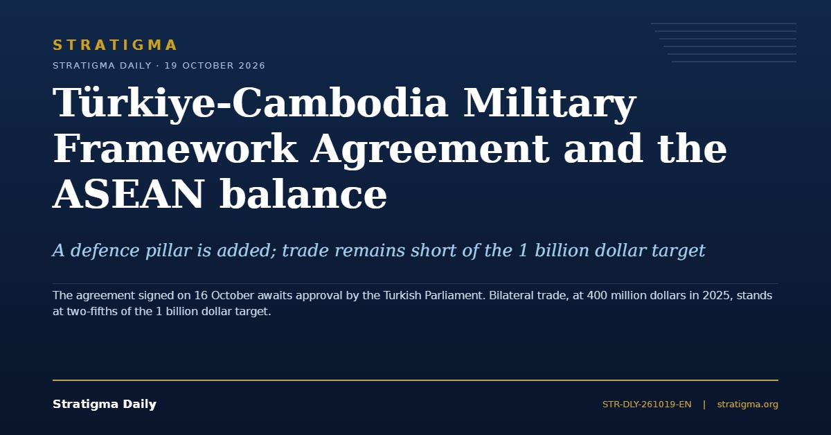 Türkiye-Cambodia Military Framework Agreement and the ASEAN balance