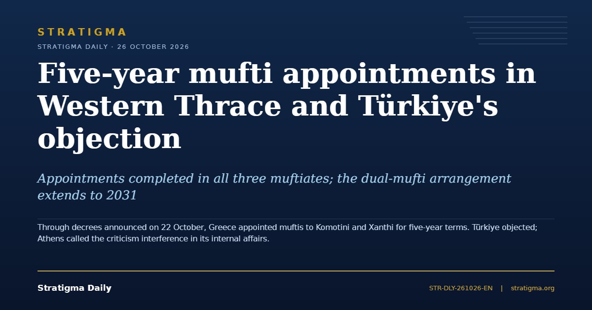 Five-year mufti appointments in Western Thrace and Türkiye's objection