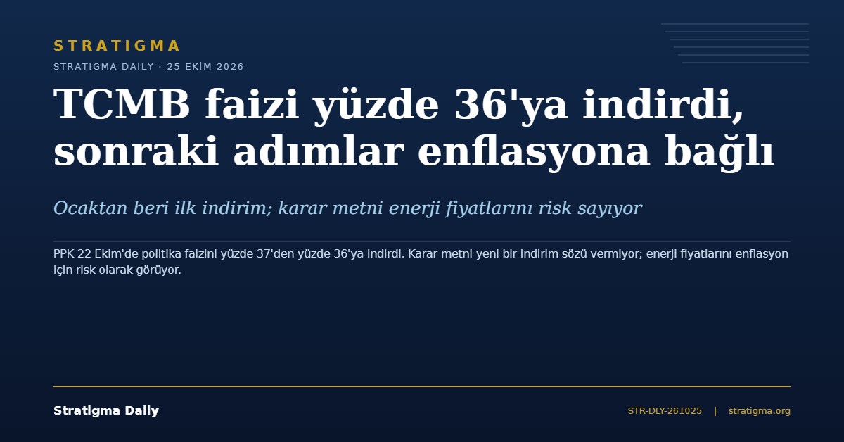 TCMB faizi yüzde 36'ya indirdi, sonraki adımlar enflasyona bağlı